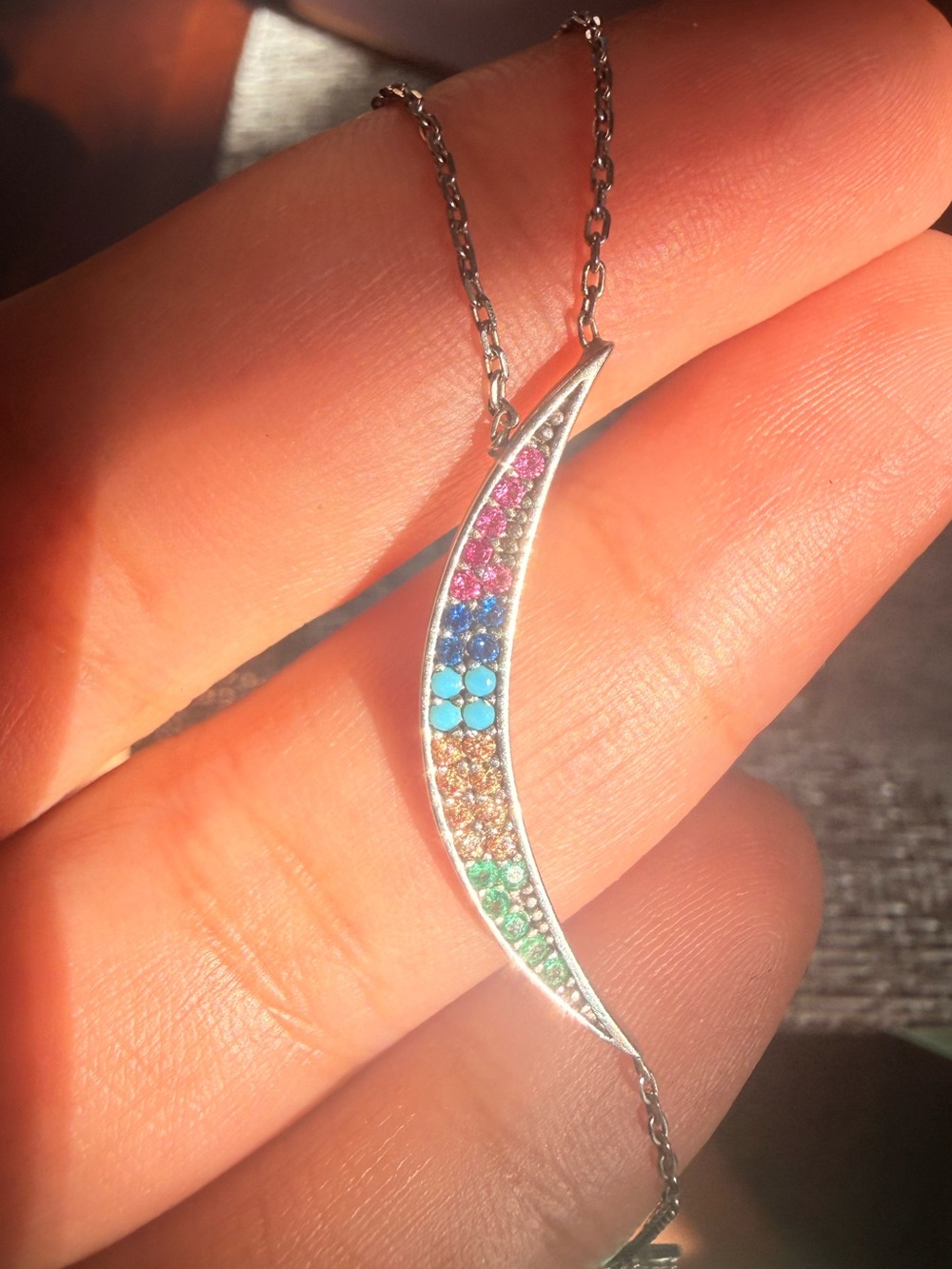 Rainbow Crescent Moon + Star Lariat 🌜⭐️🌈